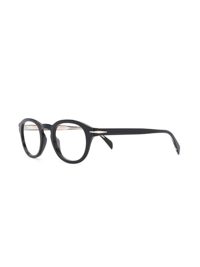 Shop David Beckham Eyewear Rectangular Frame Glasses In Black