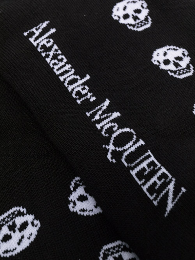 Shop Alexander Mcqueen Intarsia-knit Ankle Socks In Black