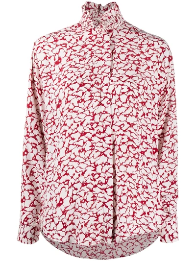 Shop Isabel Marant Étoile Abstract Leopard Print Shirt In Red