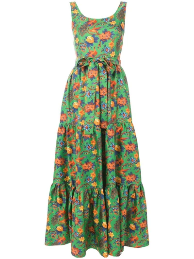 Shop La Doublej Garden Print Dress In Green