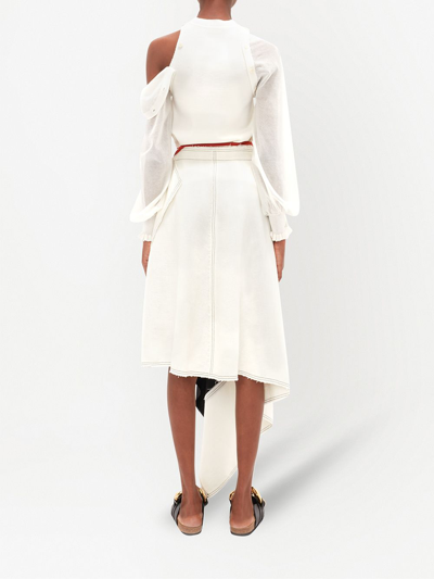 Shop Jw Anderson Patchwork-design Asymmetrical Skirt In Multicolour