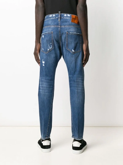 Shop Dsquared2 Distressed Effect Jeans In Blue