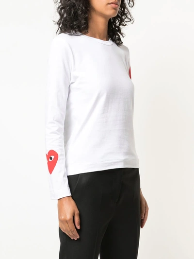 Shop Comme Des Garçons Play Logo Heart Sweatshirt In White