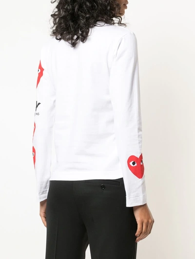Shop Comme Des Garçons Play Logo Heart Sweatshirt In White