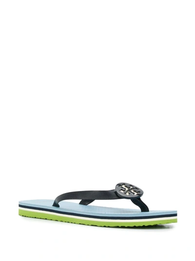 Shop Tory Burch Minnie Flip Flops In Black