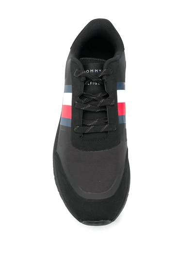 Shop Tommy Hilfiger Chunky Sole Running Sneakers In Black