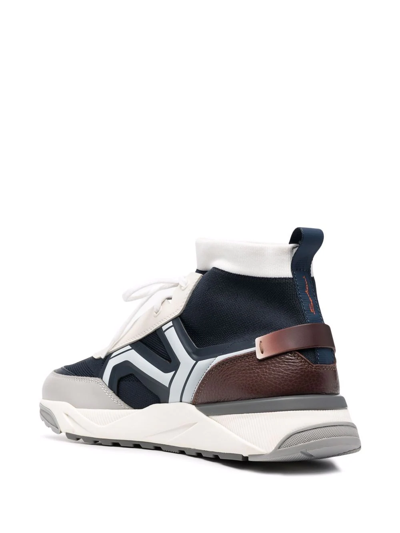 Santoni Sock-style High-top Sneakers In Blau