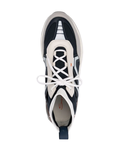 Santoni Sock-style High-top Sneakers In Blau