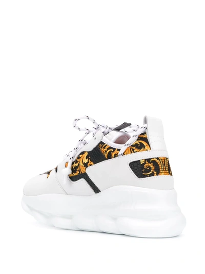 Shop Versace Chain Reaction Baroque-print Sneakers In White