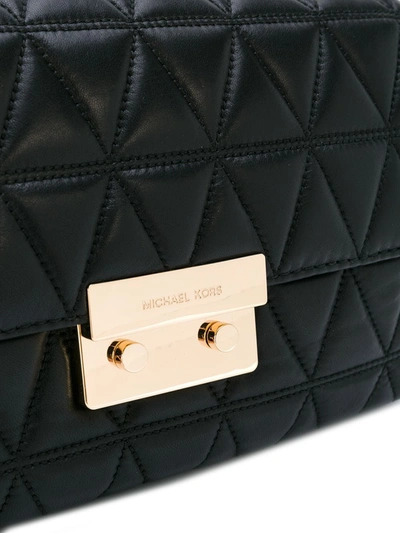 Shop Michael Michael Kors Sloan Quilted Shoulder Bag In Black