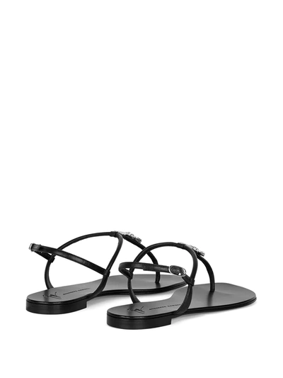 Shop Giuseppe Zanotti Sagitta Leather Sandals In Black