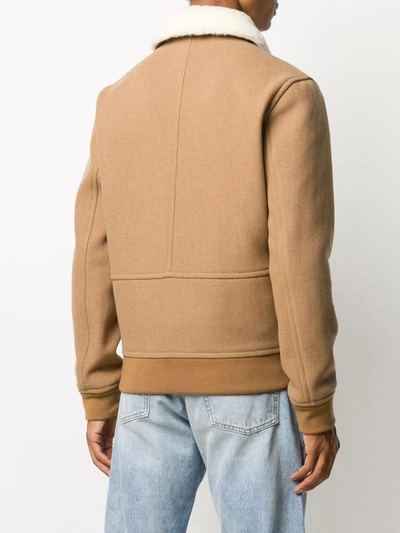 Shop Apc Pouch-pocket Zipped Jacket In Neutrals