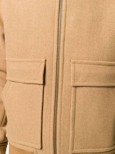 Shop Apc Pouch-pocket Zipped Jacket In Neutrals