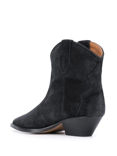 Shop Isabel Marant Textured Pointed Toe Boots In Black