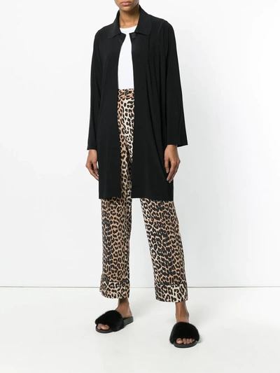 Norma Kamali Collared Long-line Cardigan In Black