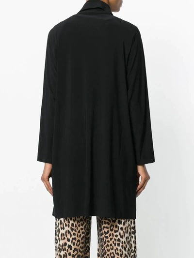 Norma Kamali Collared Long-line Cardigan In Black
