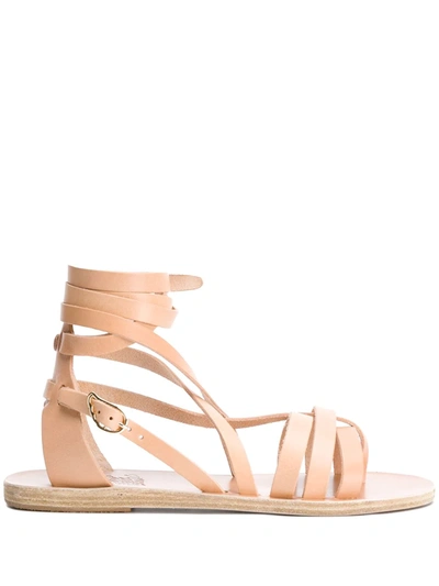 Shop Ancient Greek Sandals Satira Flat Sandals In Neutrals