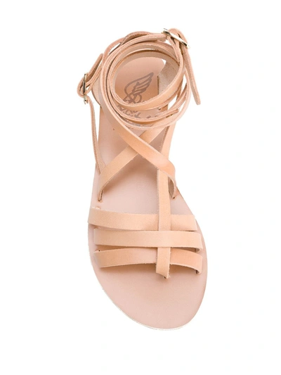 Shop Ancient Greek Sandals Satira Flat Sandals In Neutrals