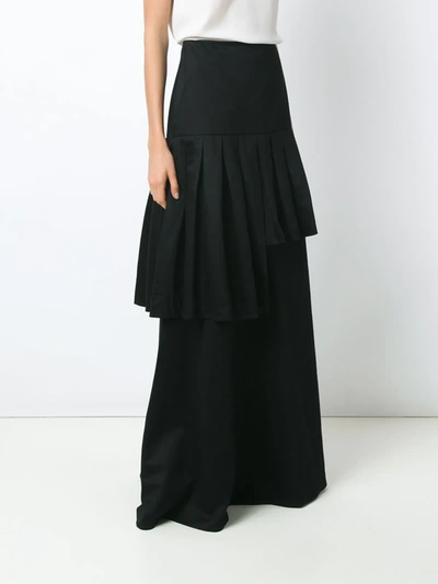 Shop Adriana Degreas Frilled Maxi Skirt In Black