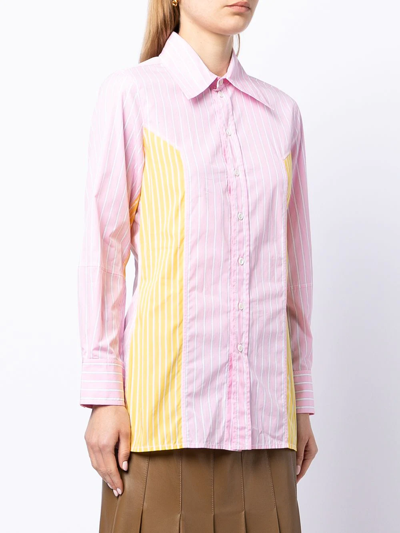 Pre-owned Celine  Colour-block Striped Shirt In Pink