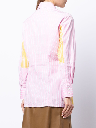 Pre-owned Celine  Colour-block Striped Shirt In Pink