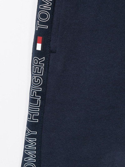 Tommy Hilfiger Junior Logo Stripe Track Shorts In Blue