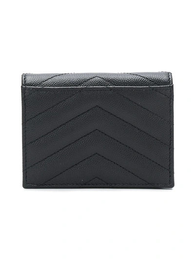 Shop Saint Laurent Monogram Card Case In Black