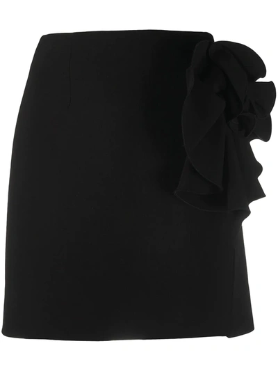 Shop Magda Butrym Floral Motif Mini Skirt In Black
