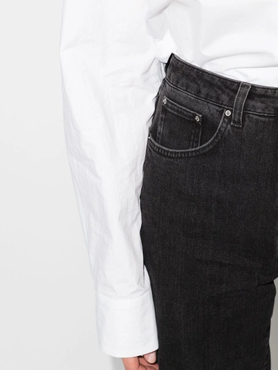 Shop Totême Cropped Flared Jeans In Grey