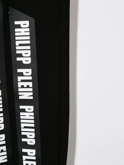 Shop Philipp Plein Junior Logo Tape Joggers In Black