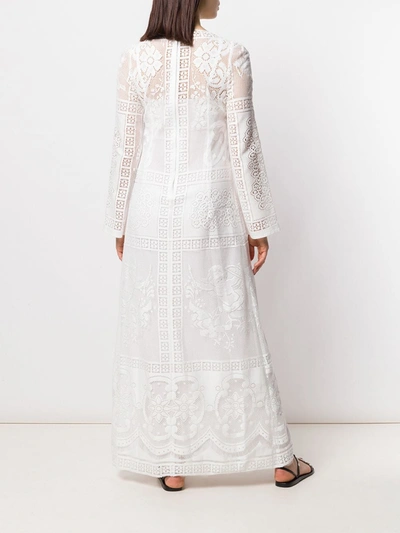 Shop Dolce & Gabbana Floral Crochet Dress In White