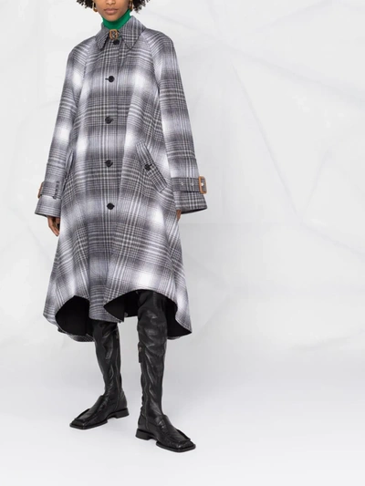 Shop Jw Anderson Checked Trench Coat In 黑色