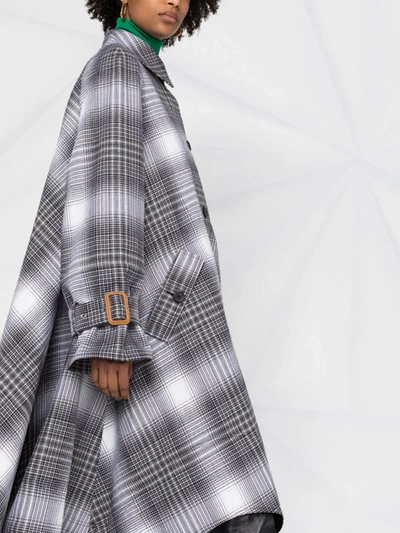 Shop Jw Anderson Checked Trench Coat In 黑色
