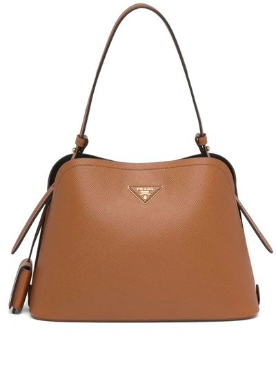 Shop Prada Small  Matinée Handbag In Brown