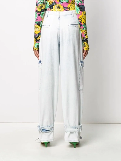 Shop Msgm Acid Wash Straight-fit Jeans In Blue