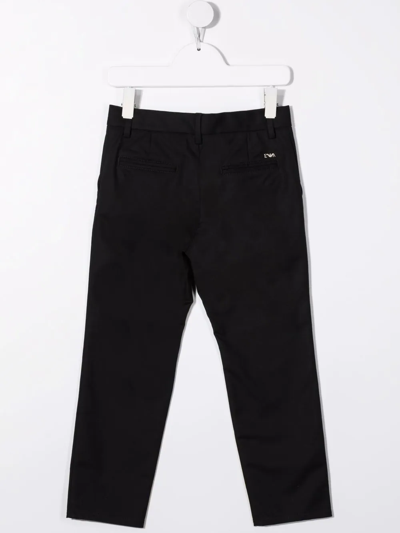 Shop Emporio Armani Straight Leg Trousers In Black