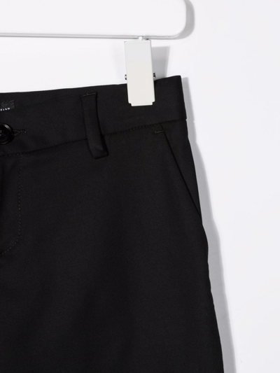 Shop Emporio Armani Straight Leg Trousers In Black