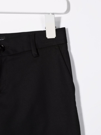 Emporio Armani Embroidered-logo Four-pocket Straight Trousers In Black