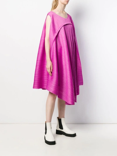 Shop Issey Miyake Draped Style Dress In Pink