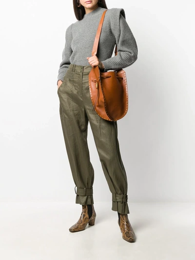 Shop Zimmermann Lucky Tapered Linen Trousers In Green