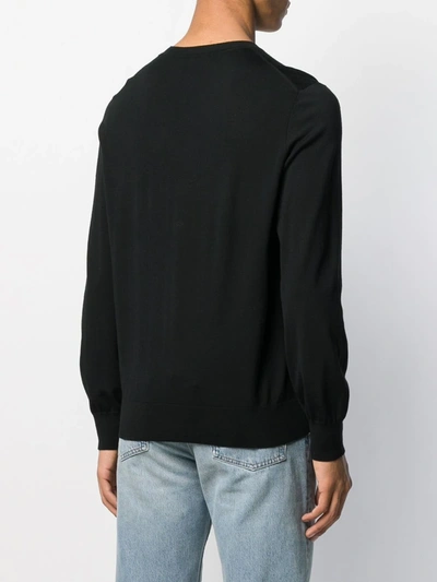 Shop Theory Long Sleeve Knitted Jumper In Black