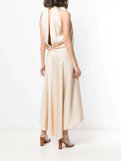 Shop Chloé Deep V-neck Midi Dress In Neutrals