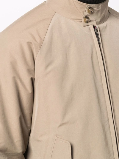 Shop Baracuta Zip-up Bomber Jacket In Nude