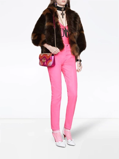 Shop Gucci Denim Skinny Pant In Pink