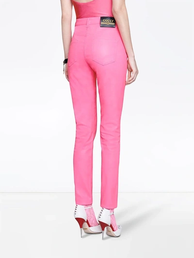 Shop Gucci Denim Skinny Pant In Pink