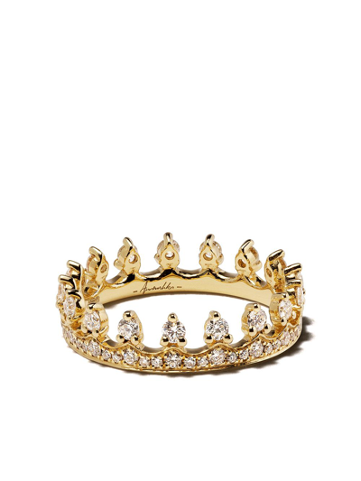 Shop Annoushka 18kt Yellow Gold Crown Diamond Ring In 18ct Yellow Gold