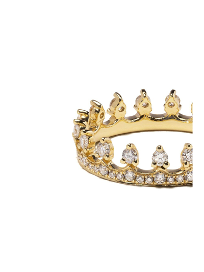 Shop Annoushka 18kt Yellow Gold Crown Diamond Ring In 18ct Yellow Gold