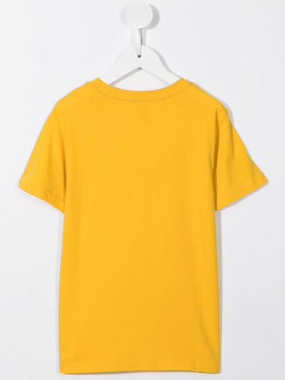 Shop Ralph Lauren Logo Print Cotton T-shirt In Yellow