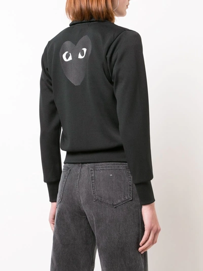 Comme Des Garçons Play Big Heart Full Zip Hoodie In Black