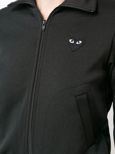 Shop Comme Des Garçons Play Heart Logo-patch Track Jacket In Black